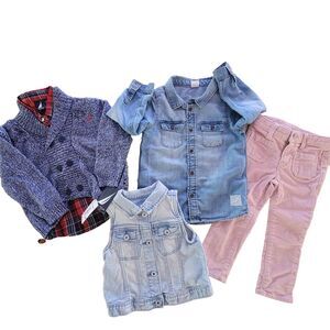Girls Boys Baby 24M 2T Clothes Bundle - Jeans, Corduroy, Sweater, Vest Gap H&M